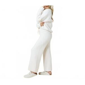 NEW SOFTIES marshmallow waffle v-neck lounge set in almond